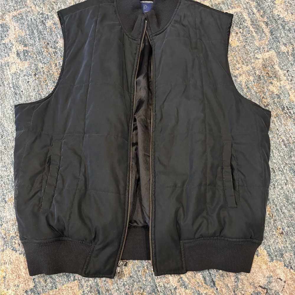 Post & Powell Thermal Insulation Men's XL Black Quilted Silky Vest